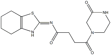 4-oxo-4-(3-oxopiperazin-1-yl)-N-[(2E)-4,5,6,7-tetrahydro-1,3-benzothiazol-2(3H)-ylidene]butanamide 结构式