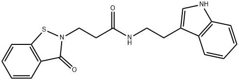 N-[2-(1H-indol-3-yl)ethyl]-3-(3-oxo-1,2-benzothiazol-2(3H)-yl)propanamide Struktur