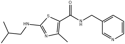 4-methyl-2-[(2-methylpropyl)amino]-N-(pyridin-3-ylmethyl)-1,3-thiazole-5-carboxamide Struktur