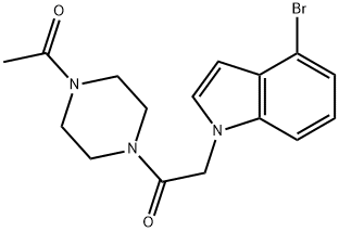 1-(4-acetylpiperazin-1-yl)-2-(4-bromo-1H-indol-1-yl)ethanone,1224170-03-9,结构式