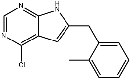 4-Chloro-6-(2-methylbenzyl)-7H-pyrrolo[2,3-d]pyrimidine 化学構造式