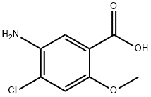 5-Amino-4-chloro-2-methoxy-benzoic acid 化学構造式