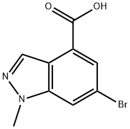 6-bromo-1-methyl-1H-Indazole-4-carboxylic acid 化学構造式