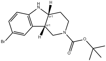 Cis-Tert-Butyl 8-Bromo-3,4,4A,5-Tetrahydro-1H-Pyrido[4,3-B]Indole-2(9Bh)-Carboxylate Struktur