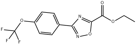 ethyl 3-(4-(trifluoromethoxy)phenyl)-1,2,4-oxadiazole-5-carboxylate Struktur