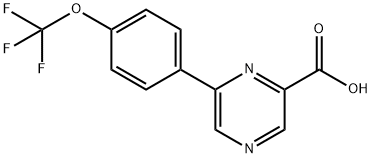 6-[4-(三氟甲氧基)苯基]吡嗪-2-甲酸 结构式