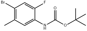 (4-Bromo-2-fluoro-5-methyl-phenyl)-carbamic acid tert-butyl ester 化学構造式
