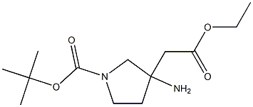 Ethyl (3-Amino-1-Boc-Pyrrolidin-3-Yl)-Acetate Structure