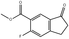 6-フルオロ-3-オキソ-2,3-ジヒドロ-1H-インデン-5-カルボン酸メチル 化学構造式