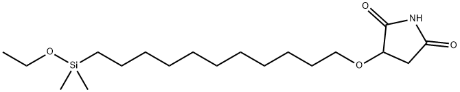 11-(琥珀酰亚胺氧基)十一烷基二甲基乙氧基硅烷 结构式