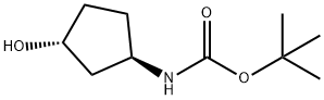 N-[(1R,3R)-3-羟基环戊基]氨基甲酸叔丁酯,1290191-64-8,结构式