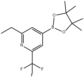 2-ethyl-4-(4,4,5,5-tetramethyl-1,3,2-dioxaborolan-2-yl)-6-(trifluoromethyl)pyridine Struktur