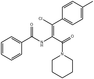 (Z)-N-哌啶基-2-苯甲酰胺基-3-氯-3-(4`-甲基-苯基)-2-丙烯酰胺, 1323140-63-1, 结构式