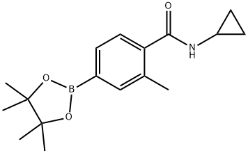 (4-(シクロプロピルカルバモイル)-3-メチルフェニル)ボロン酸ピナコールエステル 化学構造式