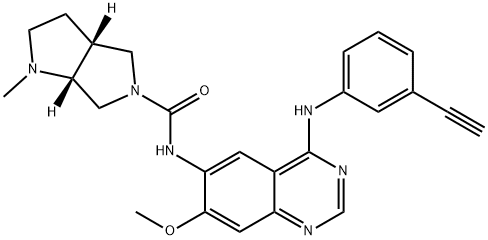 (3aR,6aR)-N-(4-((3-ethynylphenyl)amino)-7-methoxyquinazolin-6-yl)-1-methylhexahydropyrrolo[3,4-b]pyrrole-5(1H)-carboxamide Struktur