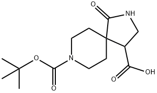 8-叔丁氧羰基-1-氧代-2,8-二氮杂螺[4.5]癸烷-4-甲酸,1357351-88-2,结构式