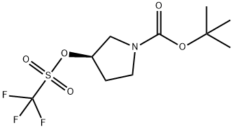 (R)-3-Trifluoromethanesulfonyloxy-pyrrolidine-1-carboxylic acid tert-butyl ester Structure