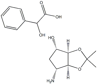 (3AR,4S,6R,6AS)-6-AMINOTETRAHYDRO-2,2-DIMETHYL-4H-CYCLOPENTA-1,3-DIOXOL-4-OL D-MANDE, 1392909-30-6, 结构式