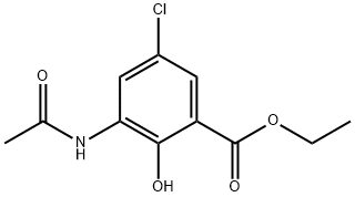 3-アセトアミド-5-クロロ-2-ヒドロキシ安息香酸エチル 化学構造式