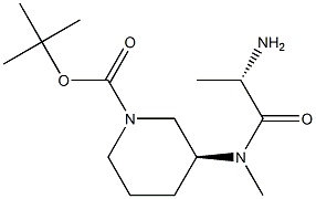 (S)-3-[((S)-2-Amino-propionyl)-methyl-amino]-piperidine-1-carboxylic acid tert-butyl ester 化学構造式