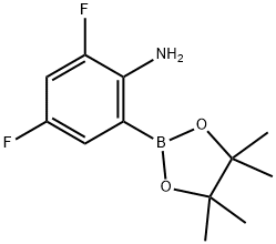 2-氨基-3,5-二氟苯硼酸频哪醇酯, 1415568-78-3, 结构式