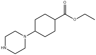 ethyl 4-(piperazin-1-yl)cyclohexanecarboxylate Struktur