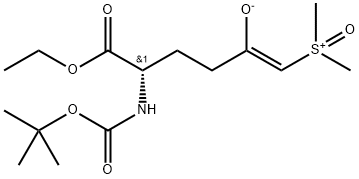 (S)-ethyl 2-((tert-butoxycarbonyl)amino)-6-(dimethylhydrosulfinyl)-5-hydroxyhex-5-enoate 化学構造式