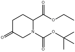 5-Oxo-piperidine-1,2-dicarboxylic acid 1-tert-butyl ester 2-ethyl ester Struktur