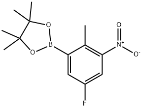 2-(5-氟-2-甲基-3-硝基苯基)-4,4,5,5-四甲基-1,3,2-二氧杂硼环戊烷,1418128-32-1,结构式