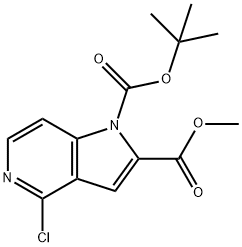 1-tert-butyl 2-methyl 4-chloro-1H-pyrrolo[3,2-c]pyridine-1,2-dicarboxylate 化学構造式
