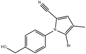 5-Bromo-1-(4-(hydroxymethyl)phenyl)-4-methyl-1H-pyrrole-2-carbonitrile Structure