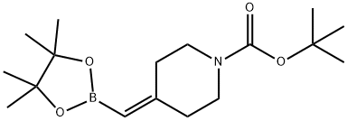 4-[(4,4,5,5-四甲基-1,3,2-二氧杂环戊硼烷-2-基)亚甲基]哌啶-1-甲酸 叔丁酯, 1425970-61-1, 结构式