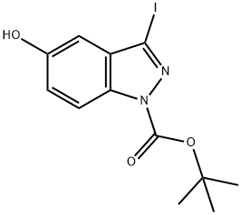 tert-Butyl 5-hydroxy-3-iodo-1H-indazole-1-carboxylate Struktur