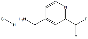 (2-(DIFLUOROMETHYL)PYRIDIN-4-YL)METHANAMINE HYDROCHLORIDE, 1428532-89-1, 结构式