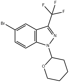 5-bromo-1-(tetrahydro-2H-pyran-2-yl)-3-(trifluoromethyl)-1H-indazole Struktur