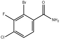 2-bromo-4-chloro-3-fluorobenzamide Structure