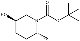 tert-butyl (2R,5R)-5-hydroxy-2-methylpiperidine-1-carboxylate Struktur