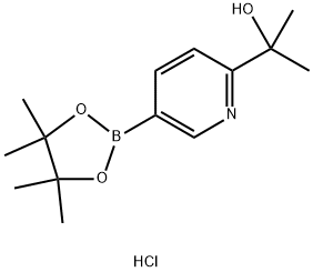 2-(5-(4,4,5,5-tetramethyl-1,3,2-dioxaborolan-2-yl)pyridin-2-yl)propan-2-ol hydrochloride Struktur