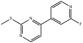 Pyrimidine, 4-(2-fluoro-4-pyridinyl)-2-(methylthio)- 化学構造式