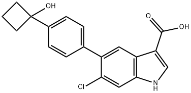 6-chloro-5-(4-(1-hydroxycyclobutyl)phenyl)-1H-indole-3-carboxylicacid