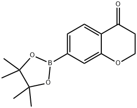7-(4,4,5,5-tetramethyl-1,3,2-dioxaborolan-2-yl)chroman-4-one 化学構造式