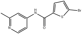 5-溴-N-(2-甲基吡啶-4-基)噻吩-2-甲酰胺,1468774-80-2,结构式