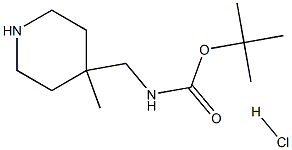 N-[(4-甲基哌啶-4-基)甲基]氨基甲酸叔丁酯盐酸盐, 1523618-21-4, 结构式