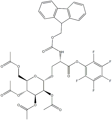 N-[芴甲氧羰基]-O-(2,3,4,6-四-O-乙酰基-ALPHA-D-甘露糖基)-L-丝氨酸五氟苯基酯,152389-14-5,结构式