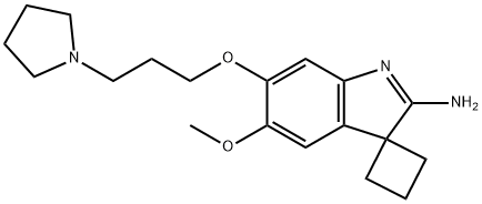 5'-Methoxy-6'-[3-(1-pyrrolidinyl)propoxy]spiro[cyclobutane-1,3'-[3H]indol]-2'-amine Structure