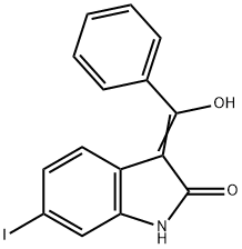 (E)-3-(hydroxy(phenyl)methylene)-6-iodoindolin-2-one Structure