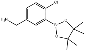 5-(Aminomethyl)-2-chlorophenylboronic Acid Pinacol Ester Struktur