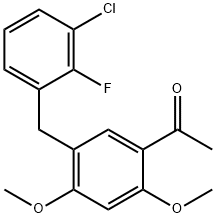 1-[5-(3-chloro-2-fluoro-benzyl)-2,4-dimethoxyphenyl]-ethanone Structure