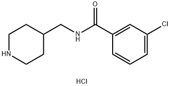 3-Chloro-N-(4-piperidinylmethyl)benzamide hydrochloride Struktur