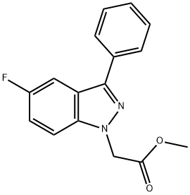 Methyl 2-(5-fluoro-3-phenyl-1H-indazol-1-yl)acetate Structure